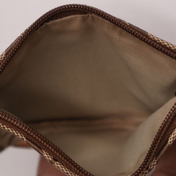 Coach Monogram Jacquard Wristlet Tan with Leather Strap Zip Closure 6.5in x 4in - Picture 5 of 7